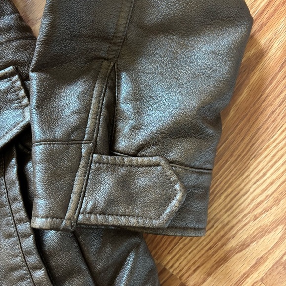 Levi's Men's 4-Pocket Field Military Jacket Large Saddle Faux Leather Sherpa - Picture 4 of 14